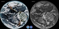 Comparison of GOES vs. earlier satellite photo of earth