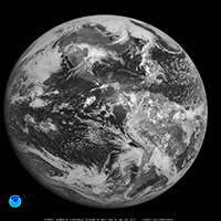 Photo of the earth, first image taken by GOES