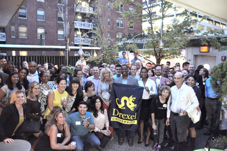 group photo of Drexel Alumni in Philadelphia