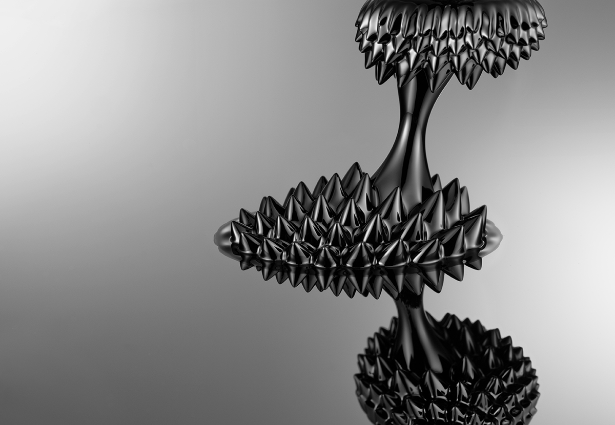 ferrofluid on silicon wafer