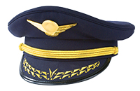 Pilot hat with a metal badge