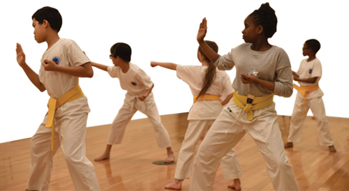 kids in karate class