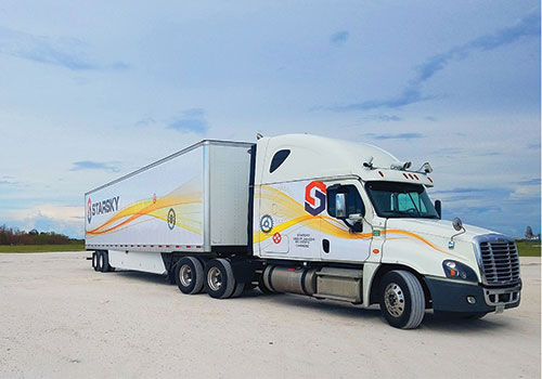 a starsky truck on the road