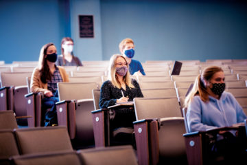drexel students wearing masks in class