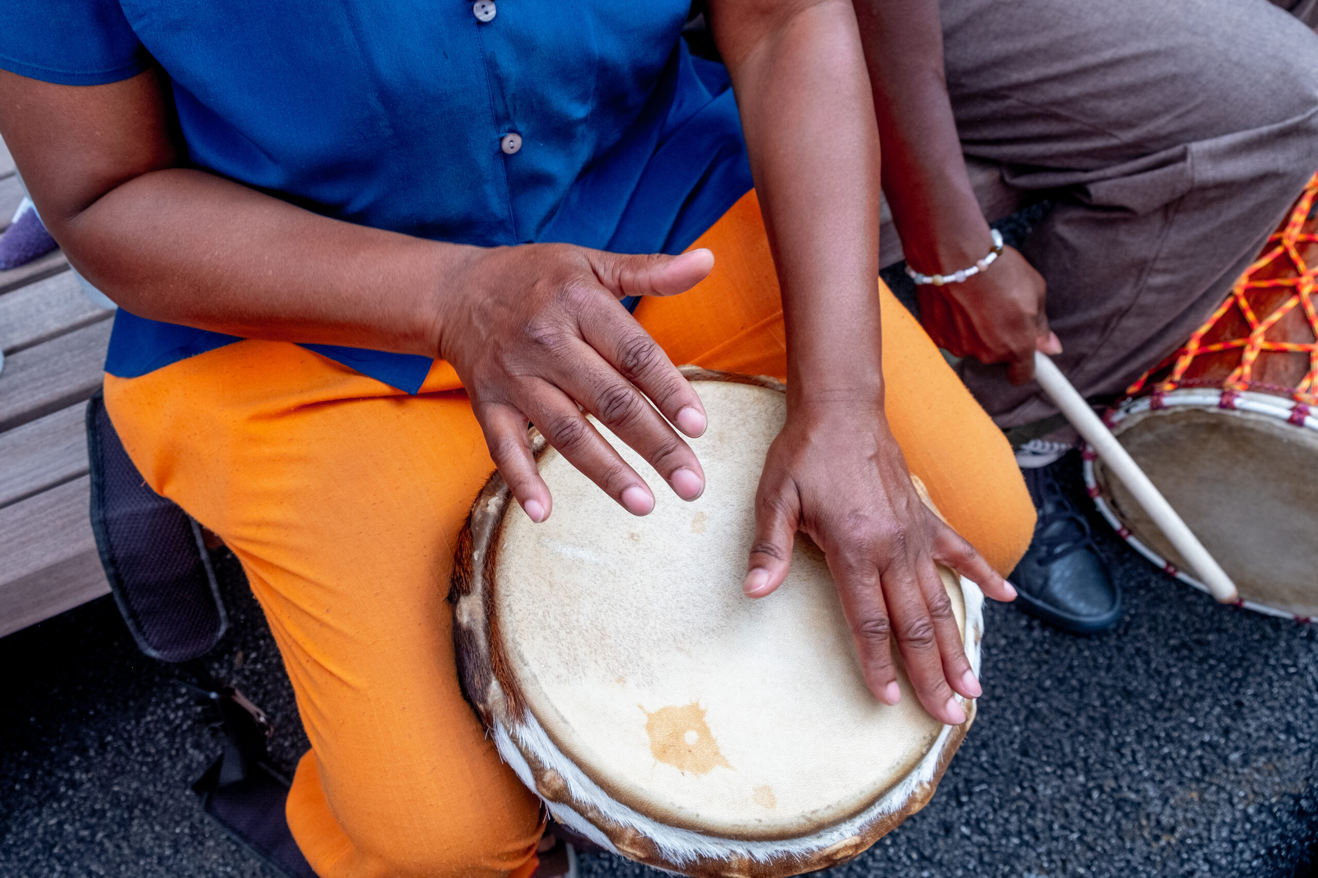 playing the drums