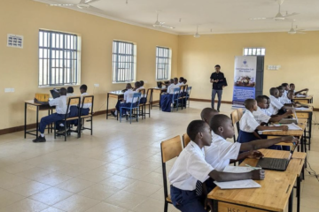 A classroom of students sitting at desks