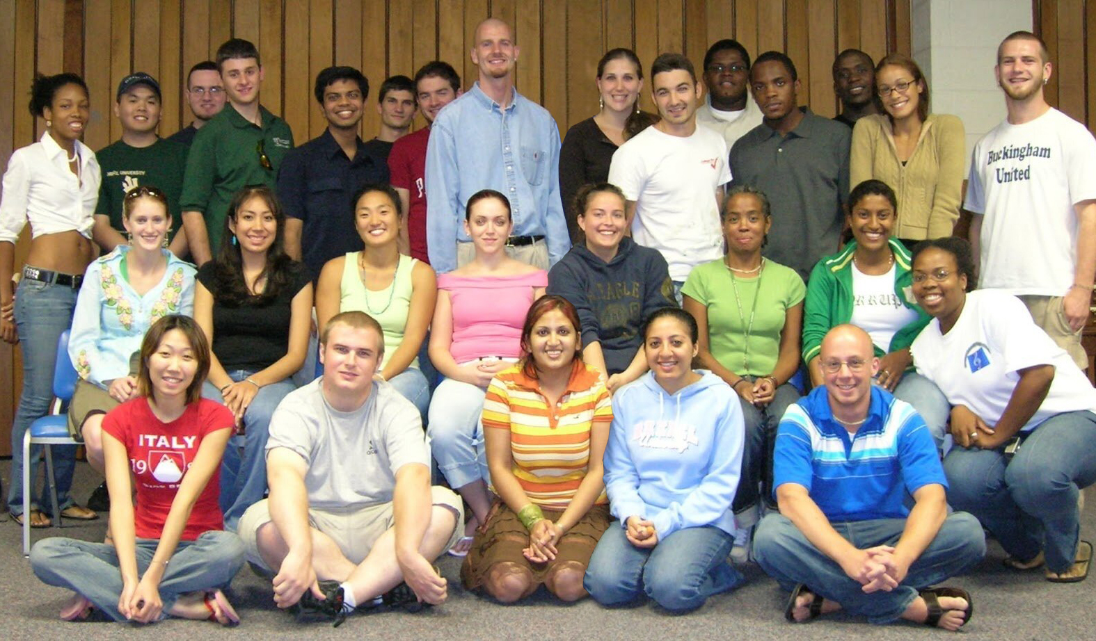 A group of college students posing for a photo