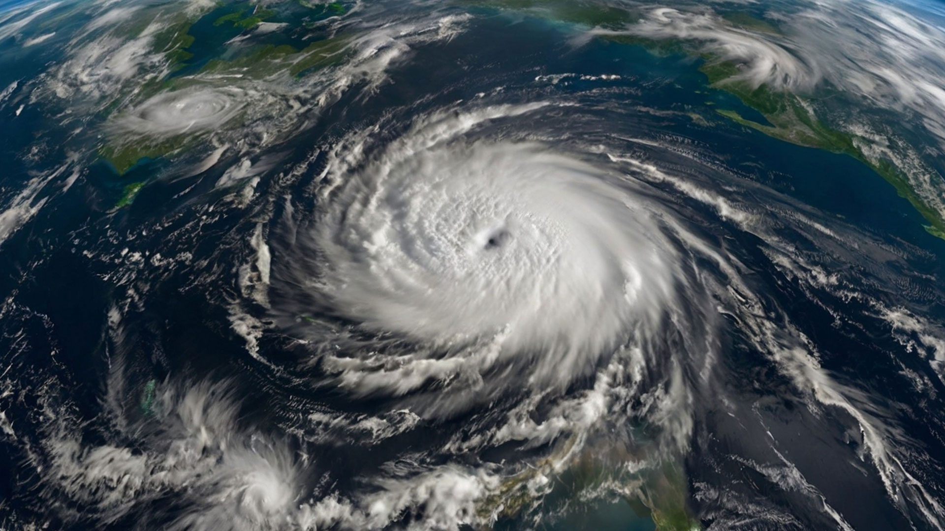 Stock image of a hurricane, for a story about the lingering impact on health care left by natural disasters.