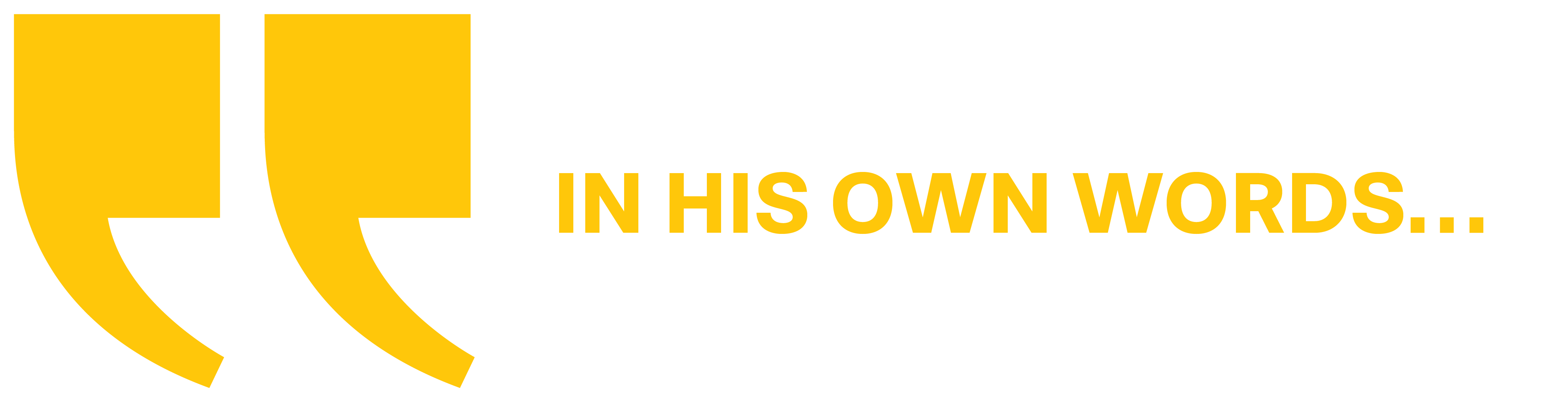 In his own words…